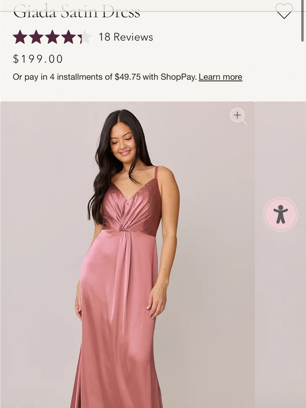 Revelry Desert Rose Satin Giada Dress